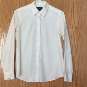 Nina Mclemore White cotton no iron blouse